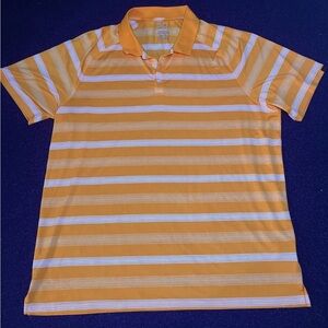 Oakley Orange and White Striped Polo Shirt